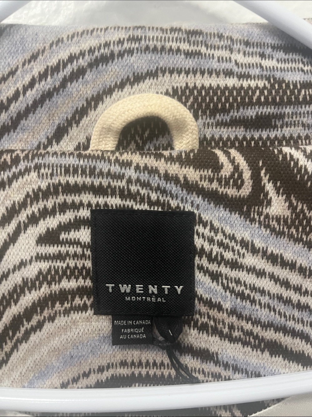Twenty Montreal Light Blue, Black & Cream Mocha Swirl Trucker Jacket NWOT
#1172 - Picture 2 of 5